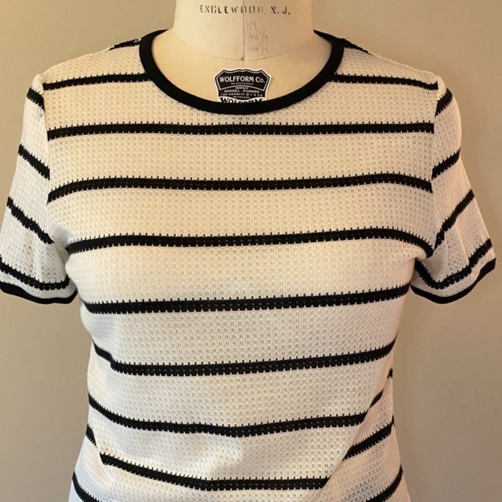 Who What Wear Sheer Striped T-shirt (NWT)